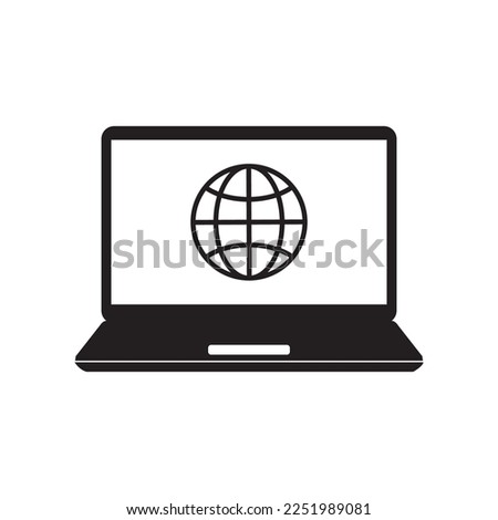 laptop - internet icon vector