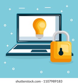 laptop with internet security icons