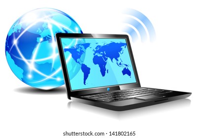 Laptop internet surfing - Browsing the world wide web from a laptop - internet connection
