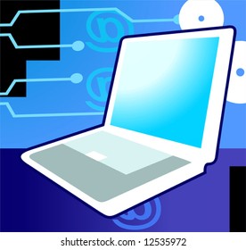 laptop and internet symbols	