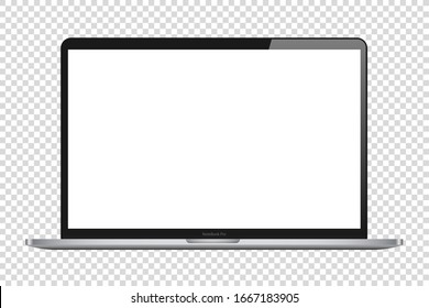 Laptop-Isolationsanzeige für leeres Bildschirm, Modell für PC-Vektorillustration