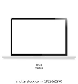 laptop isolate blank screen display mockup vector, mockup display , computer, monitor isolate white background vector,Mock up of realistic Laptop. on white background vector EPS 10.