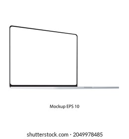 laptop isolate blank screen display mockup vector, mockup display , computer , monitor isolate white background vector,Mock up of realistic Laptop. on white background vector EPS 10.
