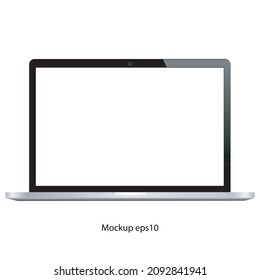 laptop isolate blank screen display mockup vector, mockup display , computer , monitor isolate white background vector,Mock up of realistic Laptop. on white background vector EPS 10.