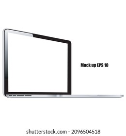 laptop isolate blank screen display mockup vector, mockup display , computer , monitor isolate white background vector,Mock up of realistic Laptop. on white background vector EPS 10.