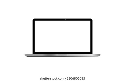 Laptop isolate blank screen display mockup, Pc vector