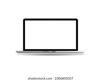 Laptop isolate blank screen display mockup, Pc vector