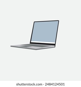 pantalla en blanco aislada del ordenador portátil sobre fondo blanco