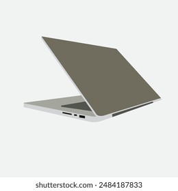 laptop isolate blank screen display on white background