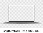 Laptop isolate blank screen mockup pc vector. PNG	