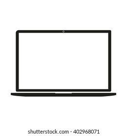 Laptop isolated black icon.
