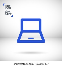 Laptop isolated minimal single flat icon. Computer line vector icon for websites and mobile minimalistic flat design.