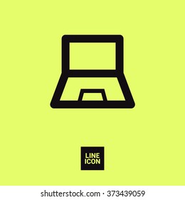 Laptop isolated minimal single flat icon. Computer line vector icon for websites and mobile minimalistic flat design.
