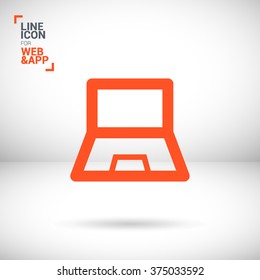 Laptop isolated minimal single flat icon. Computer line vector icon for websites and mobile minimalistic flat design.
