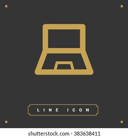Laptop isolated minimal single flat icon. Computer line vector icon for websites and mobile minimalistic flat design.