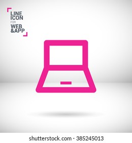 Laptop isolated minimal single flat icon. Computer line vector icon for websites and mobile minimalistic flat design.