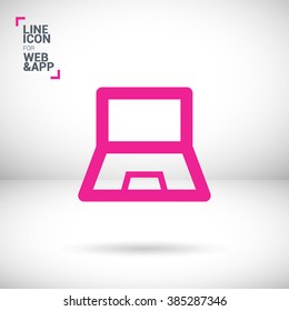 Laptop isolated minimal single flat icon. Computer line vector icon for websites and mobile minimalistic flat design.