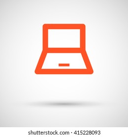 Laptop isolated minimal single flat icon. Computer line vector icon for websites and mobile minimalistic flat design.