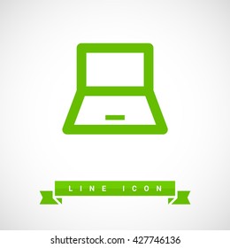 Laptop isolated minimal single flat icon. Computer line vector icon for websites and mobile minimalistic flat design.