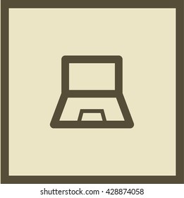 Laptop isolated minimal single flat icon. Computer line vector icon for websites and mobile minimalistic flat design.