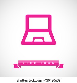 Laptop isolated minimal single flat icon. Computer line vector icon for websites and mobile minimalistic flat design.
