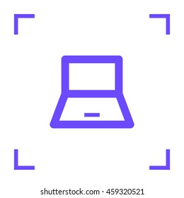 Laptop isolated minimal single flat icon. Computer line vector icon for websites and mobile minimalistic flat design.