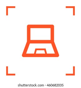 Laptop isolated minimal single flat icon. Computer line vector icon for websites and mobile minimalistic flat design.