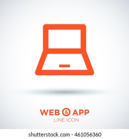 Laptop isolated minimal single flat icon. Computer line vector icon for websites and mobile minimalistic flat design.