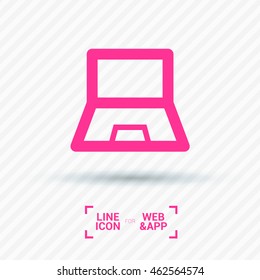 Laptop isolated minimal single flat icon. Computer line vector icon for websites and mobile minimalistic flat design.