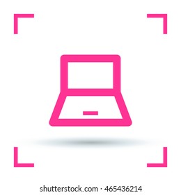 Laptop isolated minimal single flat icon. Computer line vector icon for websites and mobile minimalistic flat design.
