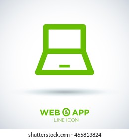 Laptop isolated minimal single flat icon. Computer line vector icon for websites and mobile minimalistic flat design.