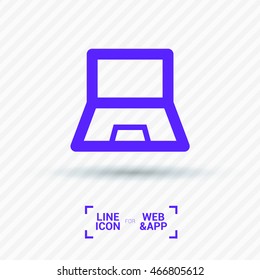 Laptop isolated minimal single flat icon. Computer line vector icon for websites and mobile minimalistic flat design.