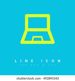 Laptop isolated minimal single flat icon. Computer line vector icon for websites and mobile minimalistic flat design.