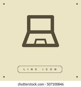 Laptop isolated minimal single flat icon. Computer line vector icon for websites and mobile minimalistic flat design.