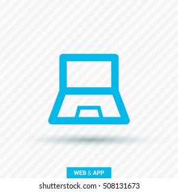 Laptop isolated minimal single flat icon. Computer line vector icon for websites and mobile minimalistic flat design.