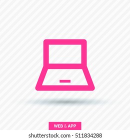 Laptop isolated minimal single flat icon. Computer line vector icon for websites and mobile minimalistic flat design.