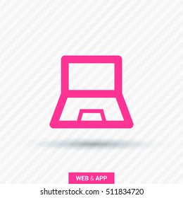 Laptop isolated minimal single flat icon. Computer line vector icon for websites and mobile minimalistic flat design.