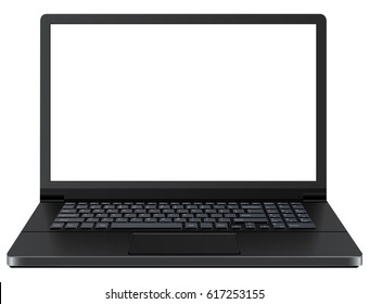 Laptop Isolated, Modern Computer With Empty Screen, Vector Illustration.