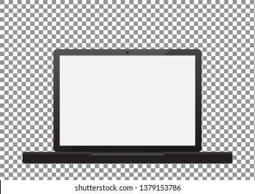 laptop isolated on background. computer notebook with empty screen. blank copy space