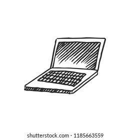 laptop isolated on white background, vector illustration