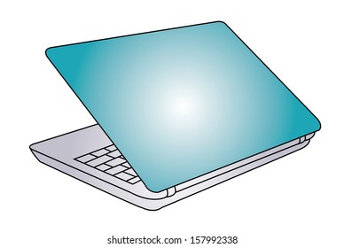 Laptop Isolated on White Background. Vector Illustration. 
