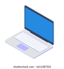 Laptop isolated on white background. Vector illustration.
