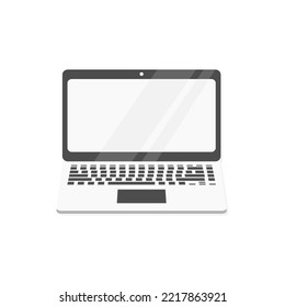Portátil aislado en un fondo blanco. Negocios. Tecnología. Estilo plano