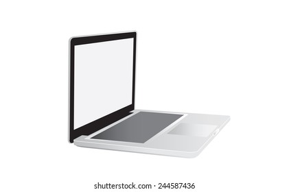 Laptop Isolated on White Background. Vector Illustration. 