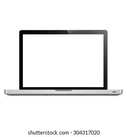 A laptop. Isolated on white background. White Screen. EPS 10