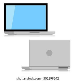 Laptop isolated on white background. computer note book with blank screen. Flat design for business, financial, marketing, banking, advertising, commercial poster, mock up, banner concept illustration