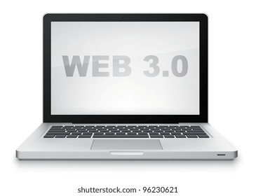 Laptop Isolated on White Background. Vector Illustration.