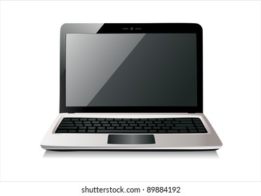 Laptop isolated on white, vector