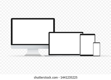 Laptop isolated vector. Gadget illustration vector. Modern computer, laptop, smartphone on a white background vector
