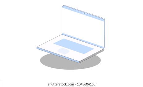 Laptop isolated vector illustration